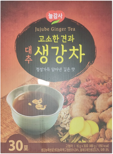 광야식품 고소한 견과 대추 생강차 16g 30포, 30개, 2개, 30개입