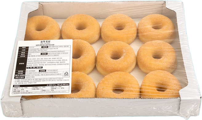 흥국 슈가 설탕 도넛 3박스 (36개입) 카페 플레인 도너츠, 69g, 36개