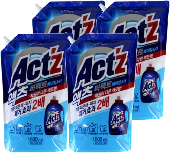 액츠 퍼펙트 베이킹소다 리필, 1.6L, 4개