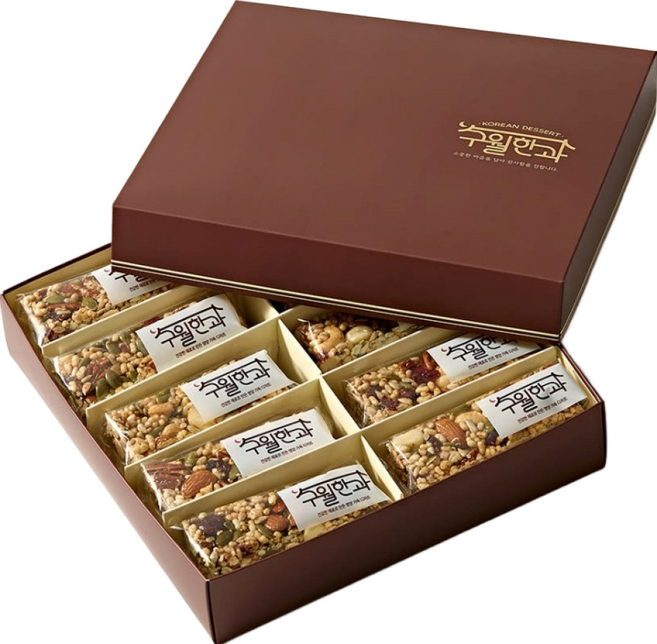 구월한과 수제 영양바 견과바 혼합 20입 무설탕 쌀조청 강정 한과세트 답례품 선물세트, 35g, 20개