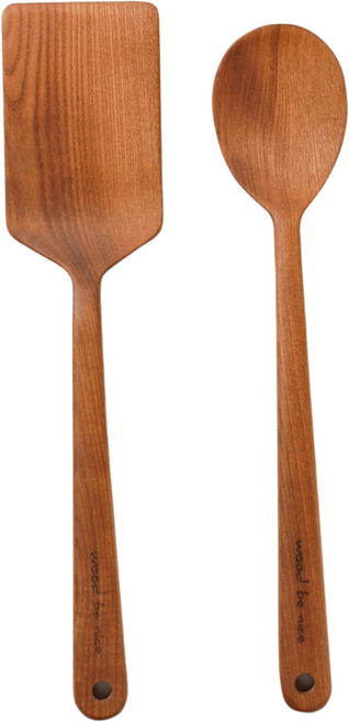 국내제작 나무 볶음주걱 + 뒤집개 2종 세트