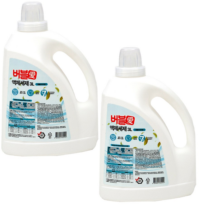 항균 빨래 냄새 제거 알칼리 액체 세탁세제, 2개, 3L