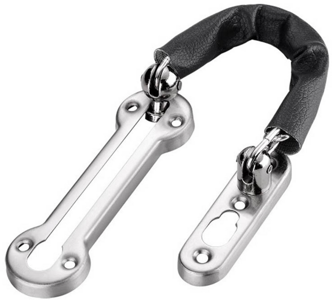 지키미 현관문 도어 안전고리 체인락 걸쇠 실버, 1개