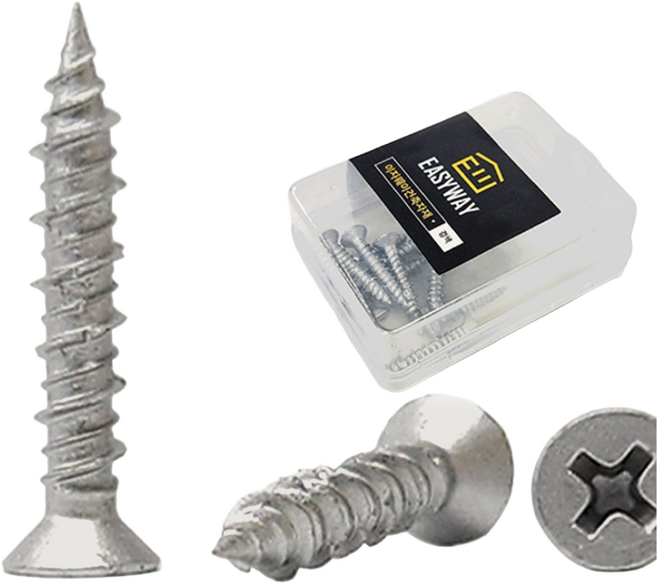 이건 콘크리트피스 접시머리 피스 스텐 철판 판넬 양날 기리 칼블럭 나사 못 소량 1봉지 4.2x25mm, 1세트