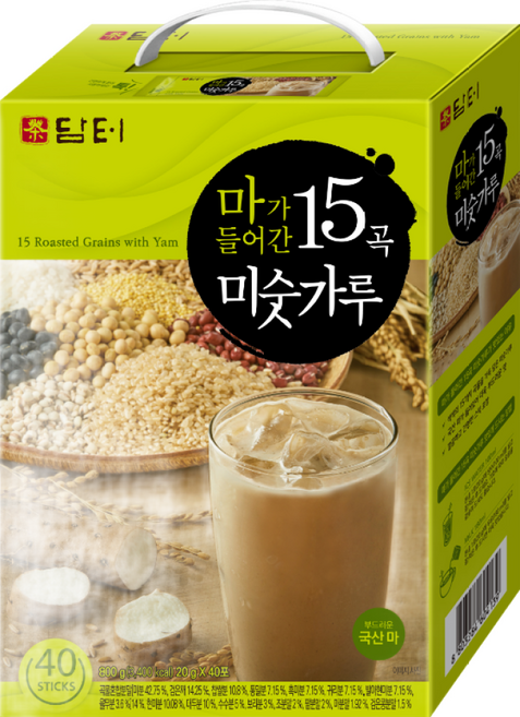 담터 마가들어간15곡 미숫가루 20g 40T 식사대용 검정콩 간편식 곡물, 40개