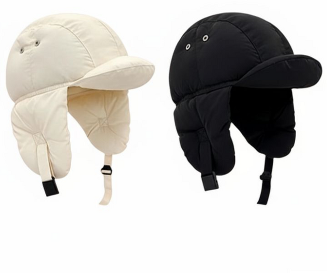 런디 남녀공용 항공 패딩 방한 귀달이 모자 2개