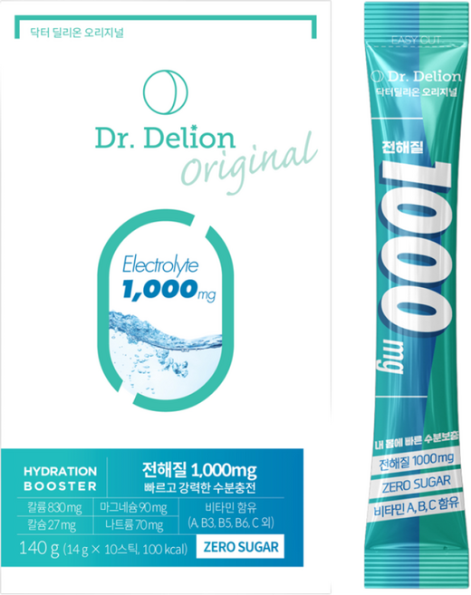 닥터딜리온 오리지널 물에타먹는 전해질 이온 스포츠음료 수분충전 마시는수액, 160g, 1세트