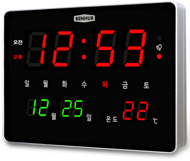디지털벽시계 HB-108, 혼합색상
