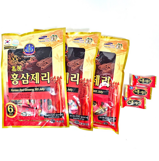 고려 홍삼제리 6년근, 200g, 6개