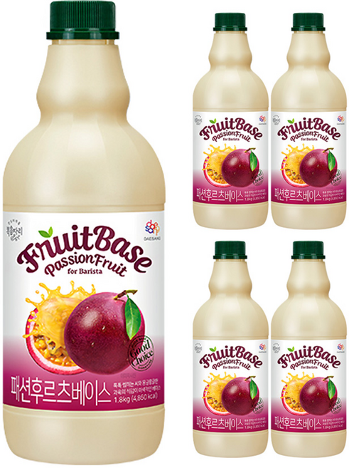 복음자리 패션후르츠 베이스 (액상), 1개, 5개입, 1.8kg