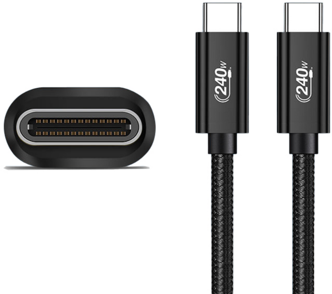 c to c타입 차량용 충전 케이블 카플레이 240W, 50cm, 블랙, 1개