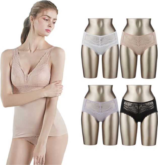 [피트인] 4종세트 인견레이스3차 삼각팬티