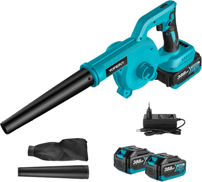 [국내배송]YOFIDRA 무선 송풍기 충전식 낙엽 청소기 21V KC인증, 2세트