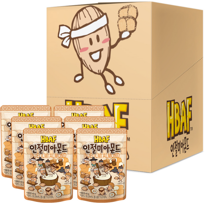 바프 인절미 아몬드, 40g, 6개
