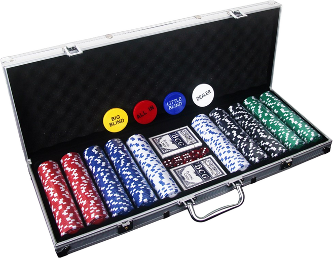 포커칩 세트 카지노칩 세븐 카드 게임 숫자 홀덤 칩 하드케이스증정, 카지노칩 세트 500, 1개