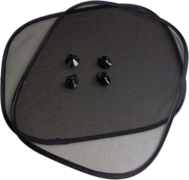 가로비 차량 햇빛가리개 2세트 접이식 뒷좌석, 리얼 블랙, 4개