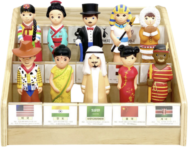 어나더토이 소프트 다문화인형 역학인형 가족인형 장식장 직업인형 다름의 존중 어린이집평가인증교구, 소프트 다문화인형 10인+장식장(소) 재고보유, 1개