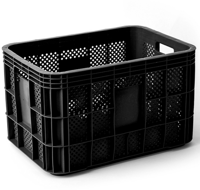 바른생활 농산물 사각상자 과일상자 플라스틱운반상자, 6개, 검정