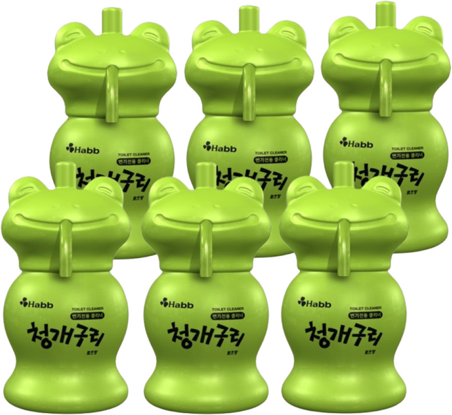 하비비 청개구리 자동 변기세정제, 120g, 6개