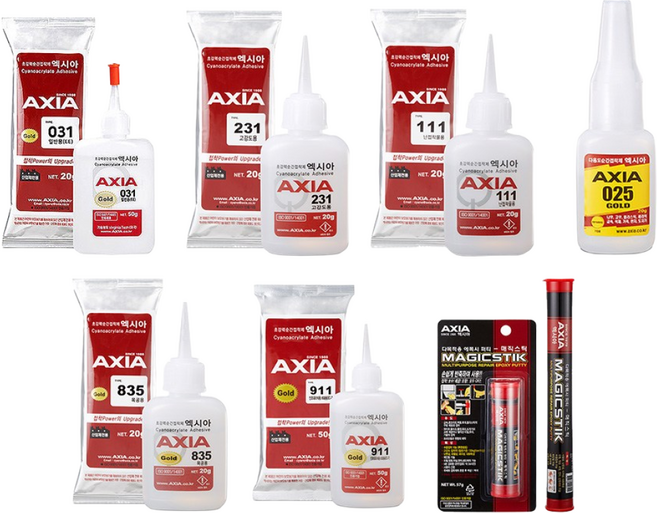 엑시아 순간접착제 7종 모음 다목적 초강력본드 에폭시퍼티 고강도 목공용 인조대리석 난접착용 석재용 접착보수제, (6) 인조대리석용 접착제 911, 1개