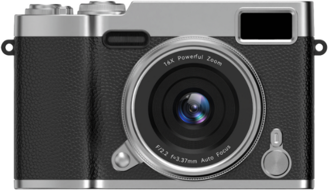 Havos 카메라 고화질 5000만화소 디지털카메라 CCD필터 휴대용 빈티지카메라 180도폴더 폰전송 고음질 녹화 화보촬영, 검은색-512G