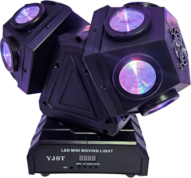 YJST 미니 2구 맥스 무빙 LED 미러볼 노래방 클럽 라이브카페 7080라이브 롤러장 무대 특수조명, 1개, 블랙, 미니2구맥스무빙