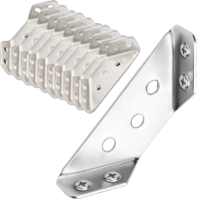 준성유통 선반 장농 식탁 책장 가구 고정용 스텐 캐비닛 90도 코너 브라켓 꺽쇠, 20개