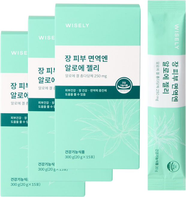 와이즐리 장 피부 면역엔 알로에 젤리, 3박스, 300g