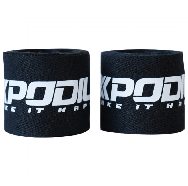 엑스포디움 로고 손목보호대 / 면보호대, 블랙, 1세트