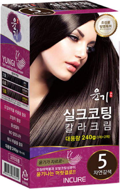 로브로제 윤기 실크코팅 칼라크림 새치커버용 염색약, 5호(자연갈색), 1개