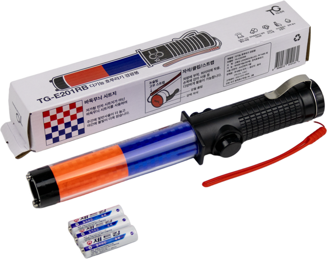 TG전자 호루라기 경광봉 LED 신호봉 TG-E201RB, 1개, 혼합색상