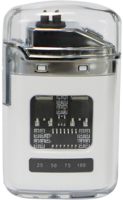 Kingfire c타입 플라즈마 라이타 캠핑용 라이터 충전식 듀얼아크 캔들 점화기 LED 배터리표시 투명쉘, 화이트, 1개