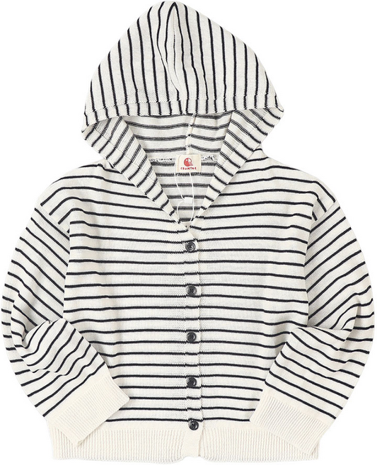 유아동 스트라이프 후드니트 가디건