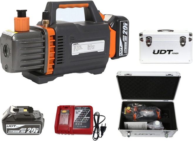 UDT 충전 진공펌프 무선 에어컨진공펌프 UCVP-205(배터리1 충전기1 포함), 1개
