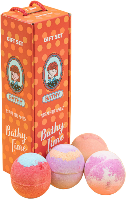 배씨 배쓰밤 버블파티 4구 선물세트 거품 입욕제, 1개, 560g
