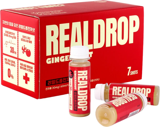 리얼드롭 진저샷 7일팩 60ml 7개입 무설탕 생강음료, 7개 - 쿠팡