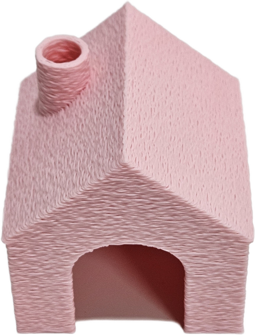 반짝CR 3D 굴뚝하우스 L사이즈 성체용 크레스티드 게코 도마뱀 은신처 소동물 파충류 용품 사육장 꾸미기, 핑크L, 1개
