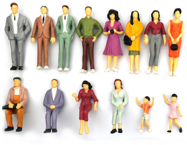 미스토토 컬러 사람 인체 모형 테라리움 디오라마 건축 재료, m503_1:50(약3.6cm)-10P, 1개