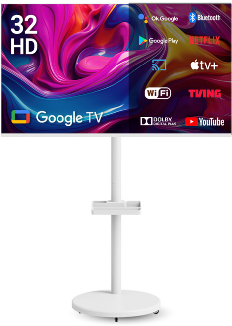 무빙큐빅스 화이트에디션 32인치 HD 삼탠바이미 퍼스트 셋트 이동식 스마트TV 삼텐바이미 중소바이미, 고객직접설치, 스탠드형, 81cm/32인치