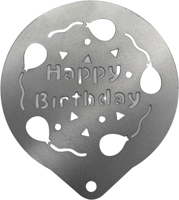 에브리윅 304 스텐 라떼 아트 틀 해피벌스데이 모양, 1개