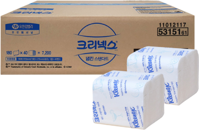 크리넥스 냅킨 180매 X 40밴드 (7200매) 5315161