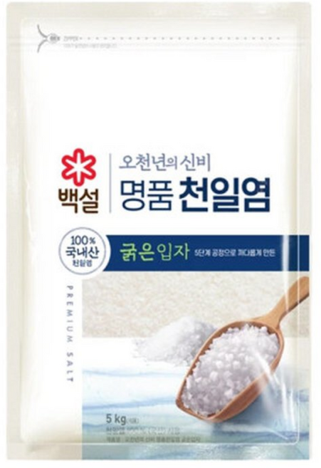 (실온)[백설]오천년의신비 명품천일염 굵은입자, 5kg, 1개