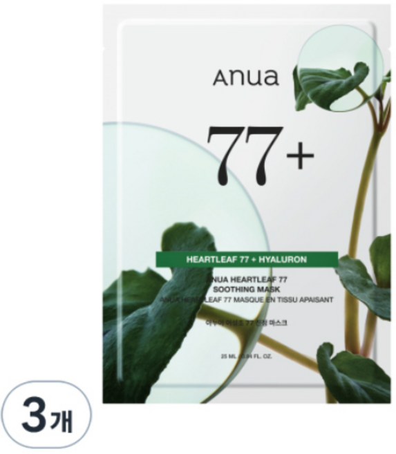 아누아 어성초 77 진정 마스크팩, 1개입, 3개
