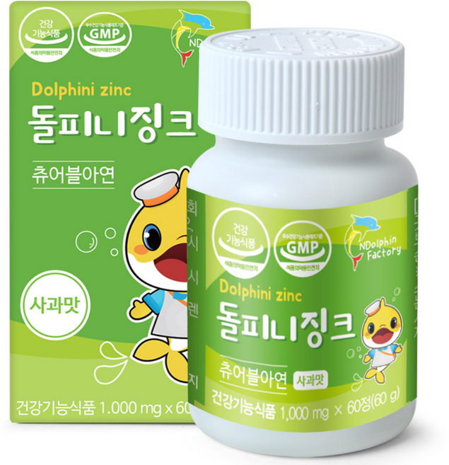 엔돌핀팩토리 돌피니징크 아연, 60정, 1개