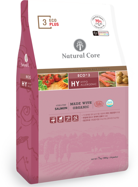 네츄럴코어 전연령 강아지 에코플러스3 건식사료, 연어, 7kg, 1개