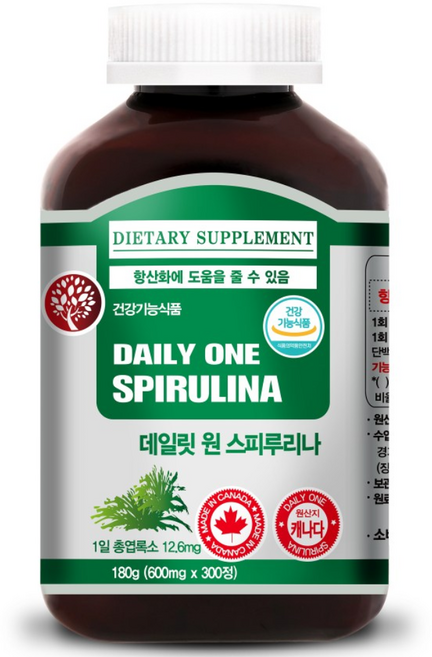 내츄럴365 데일리 원 스피루리나 180g, 1개, 300정