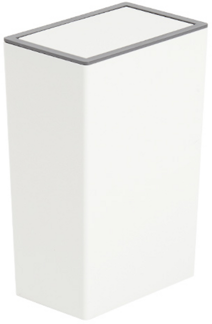 하우스레시피 심플 스퀘어 스윙형 휴지통 6.5L, 화이트