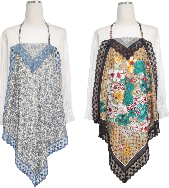 손수건앞치마 에티켓손수건 스카프 앞치마 레이스 무릎덮개 턱받이 휴대용 단체선물 네꼬클럽, 1개, 11.히아신스(그린)