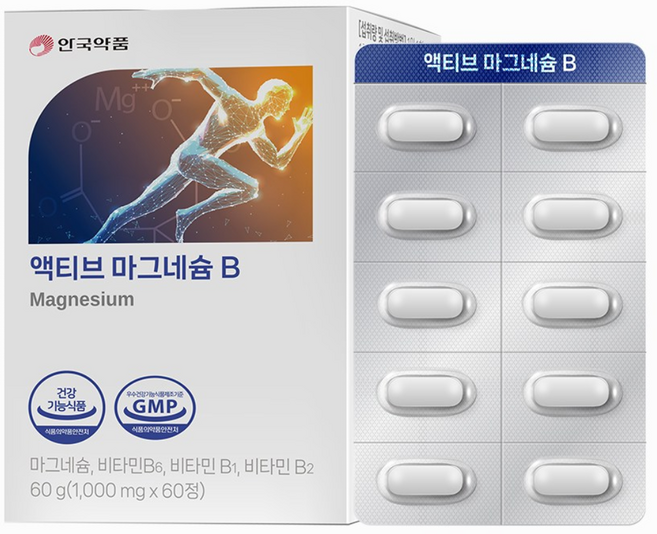 안국약품 액티브 마그네슘B, 60정, 1개