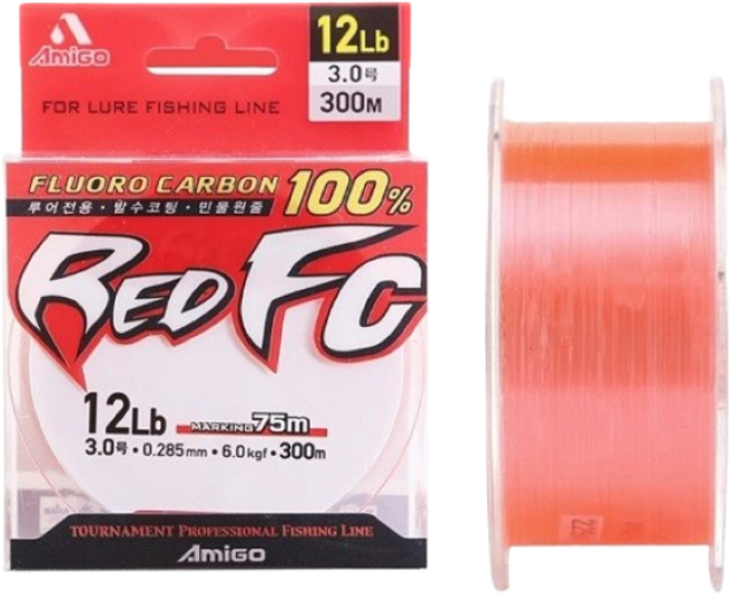 아미고 레드 fc 플로로카본라인 민물원줄, 1개, 20LB/5호